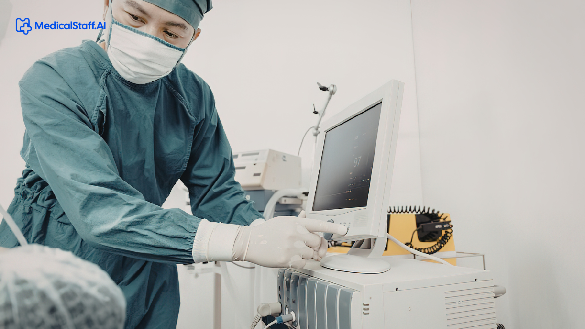 Healthcare recruiter interviewing a qualified medical professional for a healthcare job opportunity.