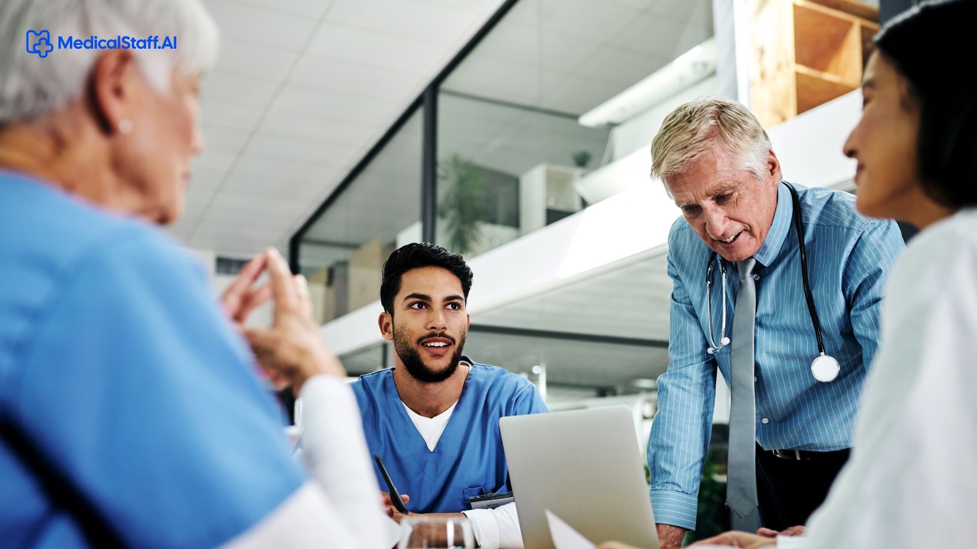 Healthcare professional completing paperwork for a medical job opportunity