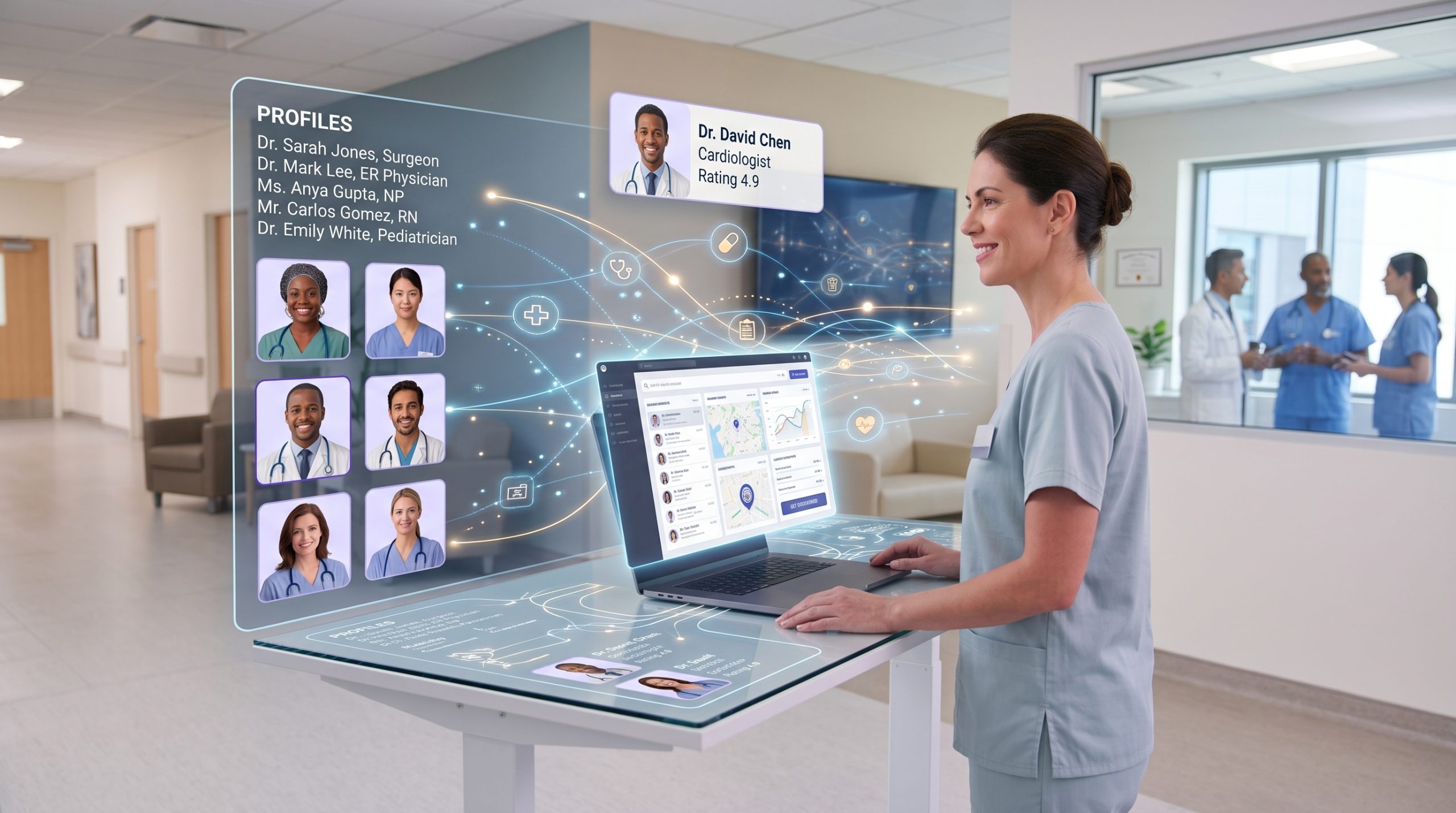 Healthcare professional creating a profile to connect with employers
